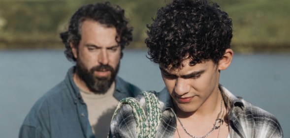Black Church Bay still: Tom Cullen and Joe Locke by a lake