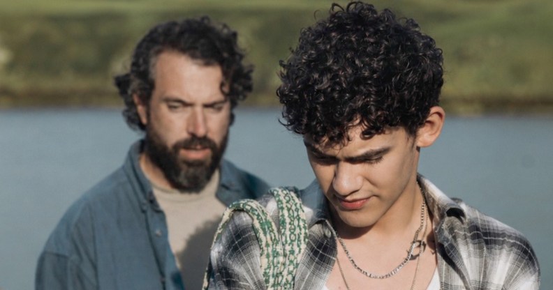 Black Church Bay still: Tom Cullen and Joe Locke by a lake