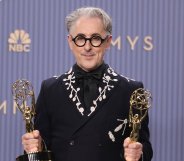 LOS ANGELES, CALIFORNIA - SEPTEMBER 14: Alan Cumming winner of Outstanding Reality Competition Program for "The Traitors" poses backstage for the 78th Primetime Emmy Awards at Peacock Theater on Septe