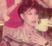 A woman getting her hair done
