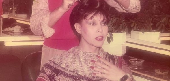 A woman getting her hair done