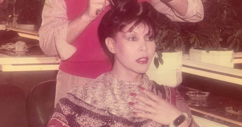 A woman getting her hair done
