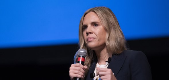 FLORENCE, SOUTH CAROLINA - AUGUST 22: Democratic U.S. Senate candidate Dr. Annie Andrews speaks during the Spratt Issues Conference at the Francis Marion University Performing Arts Center on August 22