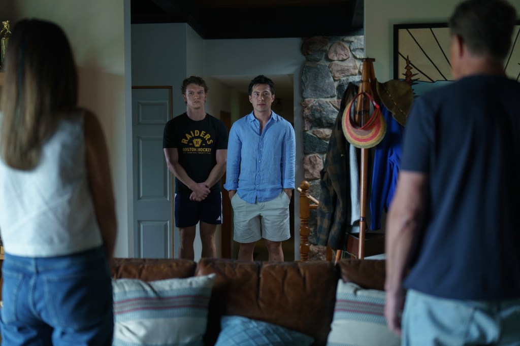 (L to R) Connor Storrie as Ilya Rozanov and Hudson Williams as Shane Hollander in Episode 106 of Heated Rivalry.