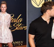 Chris Hughes and JoJo Siwa kiss on the red carpet