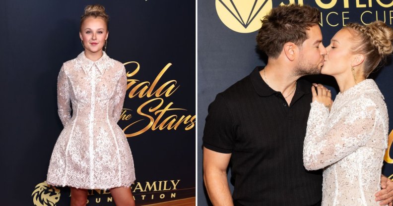 Chris Hughes and JoJo Siwa kiss on the red carpet