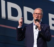 Democratic Senate Candidate Adam Hamilton Kicks Off Bus Tour In Kansas