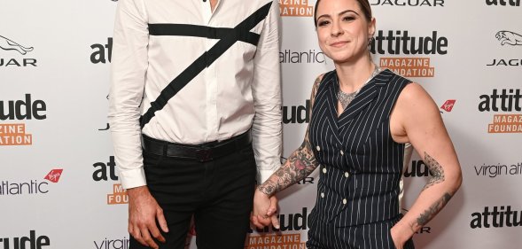 LONDON, ENGLAND - OCTOBER 06: Rylan Clark-Neal and Lucy Spraggan attend The Virgin Atlantic Attitude Awards 2021 at The Roundhouse on October 06, 2021 in London, England. (Photo by Kate Green/Getty Im
