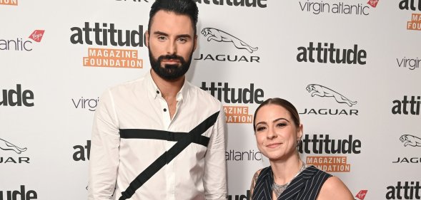 LONDON, ENGLAND - OCTOBER 06: Rylan Clark-Neal and Lucy Spraggan attend The Virgin Atlantic Attitude Awards 2021 at The Roundhouse on October 06, 2021 in London, England. (Photo by Kate Green/Getty Im