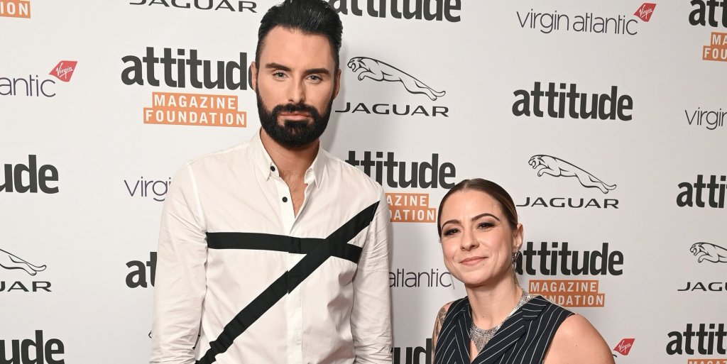 LONDON, ENGLAND - OCTOBER 06: Rylan Clark-Neal and Lucy Spraggan attend The Virgin Atlantic Attitude Awards 2021 at The Roundhouse on October 06, 2021 in London, England. (Photo by Kate Green/Getty Im