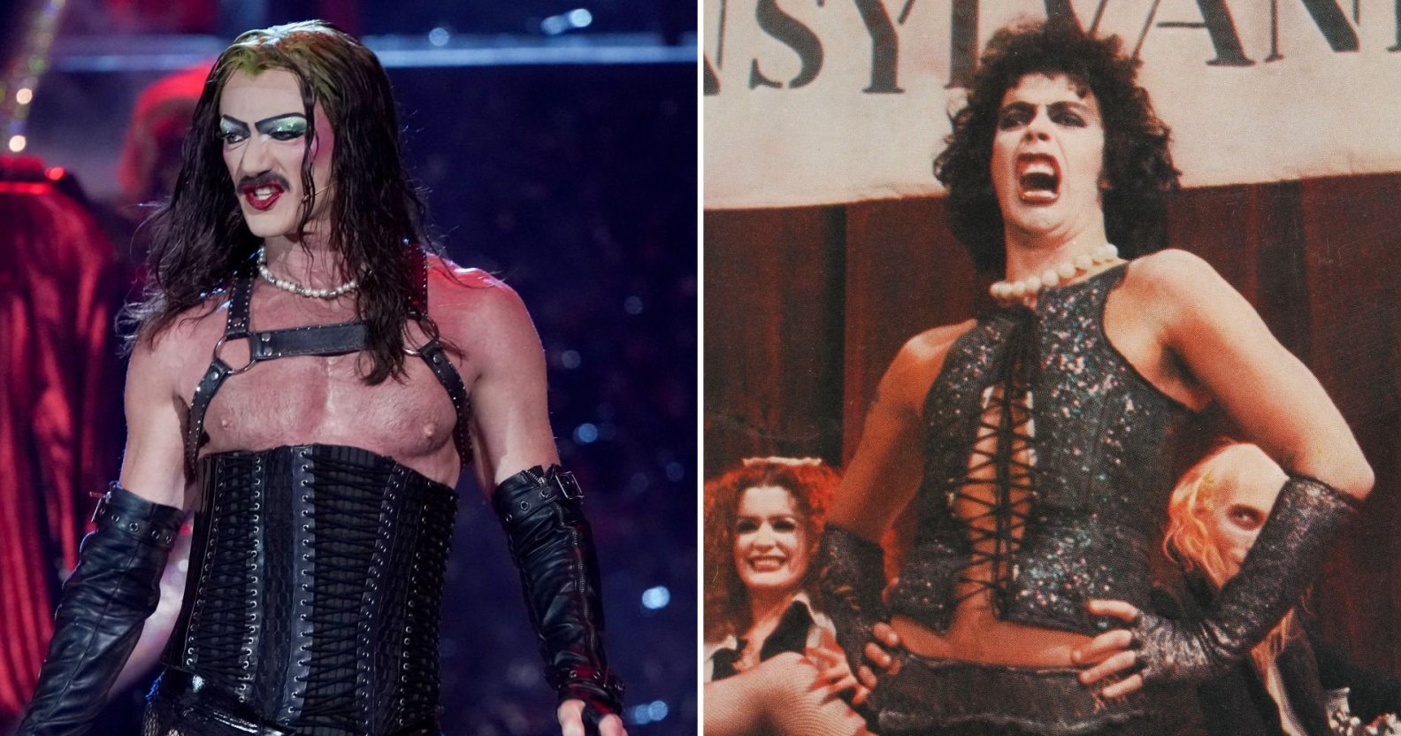 Luke Evans (left) and Tim Curry (right) both played Dr Frank-N-Furter