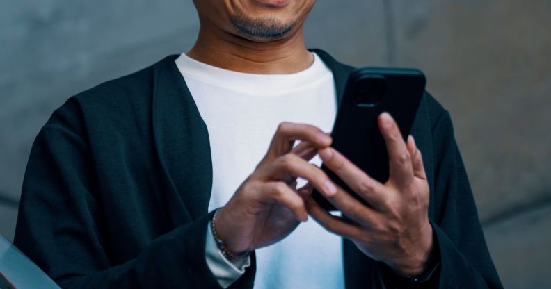 A man using a mobile phone