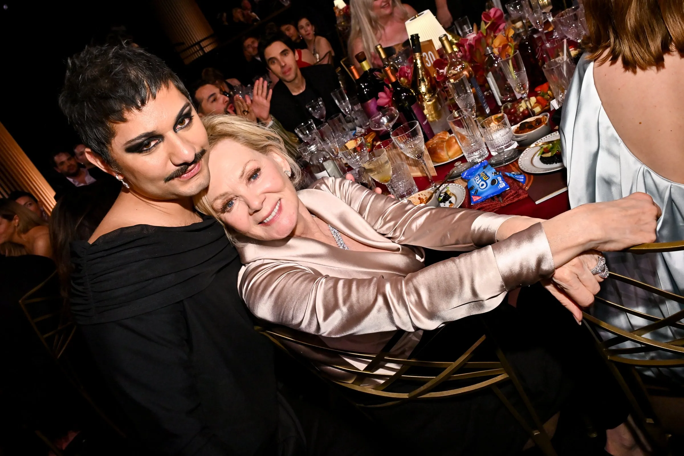 Mark Indelicato and Jean Smart at the 32nd Annual Actor Awards Presented by SAG-AFTRA held at Shrine Auditorium and Expo Hall on March 01, 2026 in Los Angeles, California. (Photo by Michael Buckner/Va