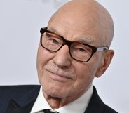 Sir Patrick Stewart wearing glasses and a dark suit at the American Cinematheque Awards
