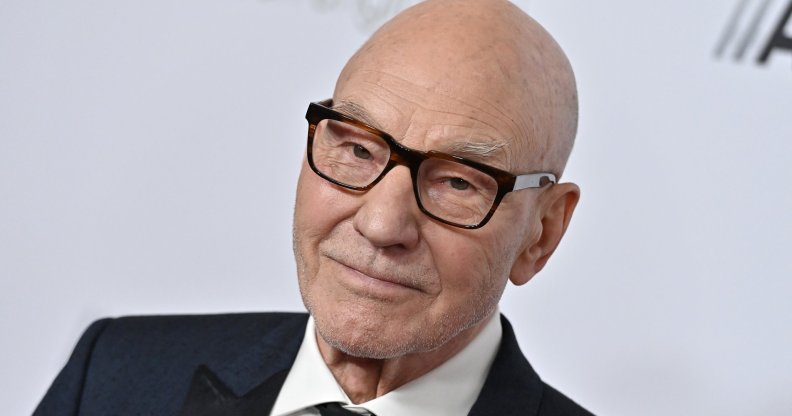 Sir Patrick Stewart wearing glasses and a dark suit at the American Cinematheque Awards