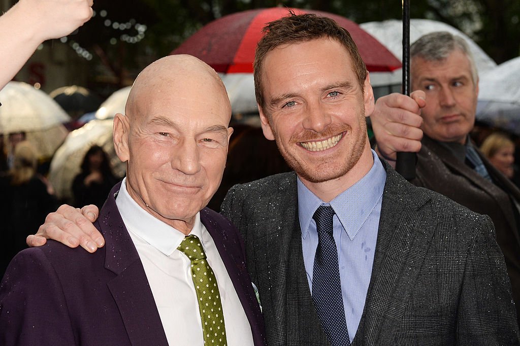 Sir Patrick Stewart and Michael Fassbender at the UK premiere of X-Men: Days of Future Past