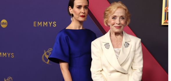 Holland Taylor and Sarah Paulson at a red carpet event