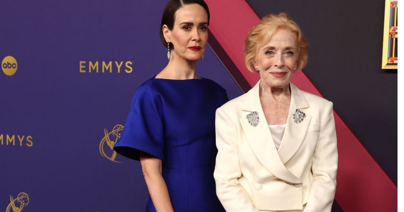 Holland Taylor and Sarah Paulson at a red carpet event
