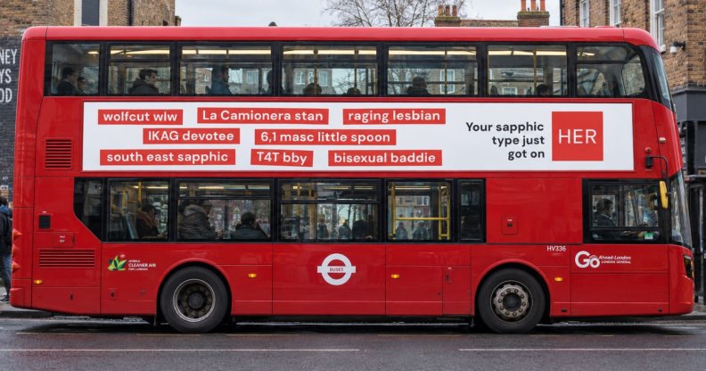 HER's TFL bus campaign