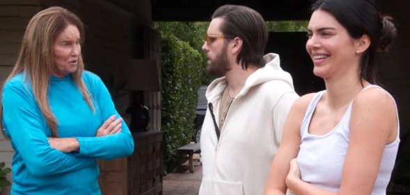 Caitlyn Jenner, Scott Disick and Kendall Jenner on The Kardashians