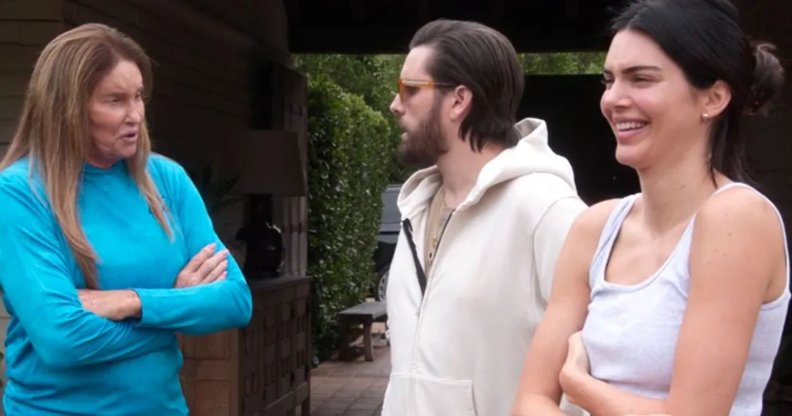 Caitlyn Jenner, Scott Disick and Kendall Jenner on The Kardashians