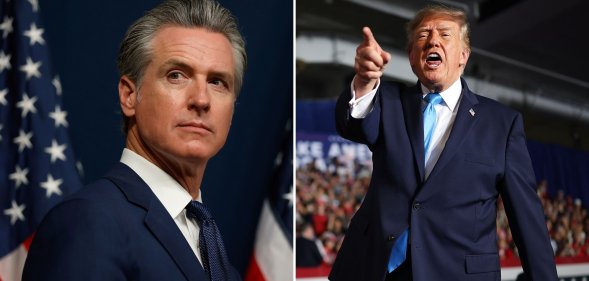 Gavin Newsom and Donald Trump