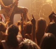 Person playing rock concert