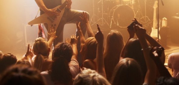 Person playing rock concert