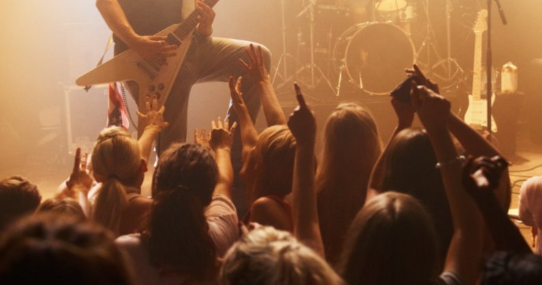 Person playing rock concert